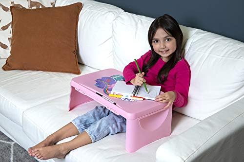 Peppa Pig Kids Lap Desk with Storage - Folding Lid and Collapsible Design - Portable for Travel or use in Bed at Home - Great for Writing, Reading or Other School Activities