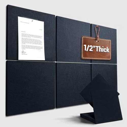 36" x 24" Large Felt Bulletin Board 1/2" Thick, Black