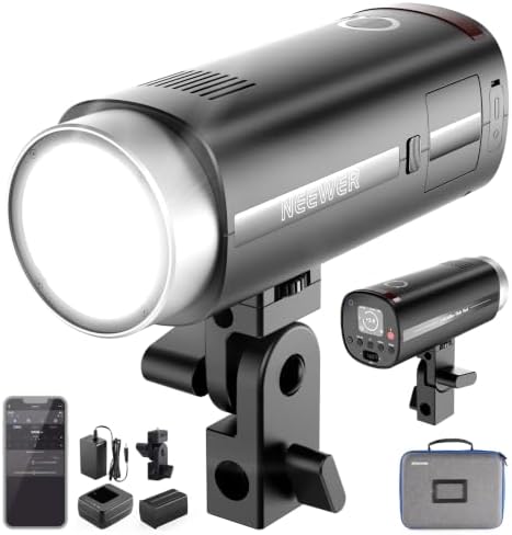 NEEWER 200Ws 2.4G TTL Outdoor Strobe Flash Compatible with Godox, 1/8000s HSS Portable Studio Photography Monolight with Modeling Light/3200mAh Battery/750 Flashes/1.5s Recycle, Q200