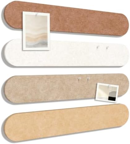 Olanglab Felt Bulletin Board Strips 4-Pack 24"x16" with 50 Pins, Caramel