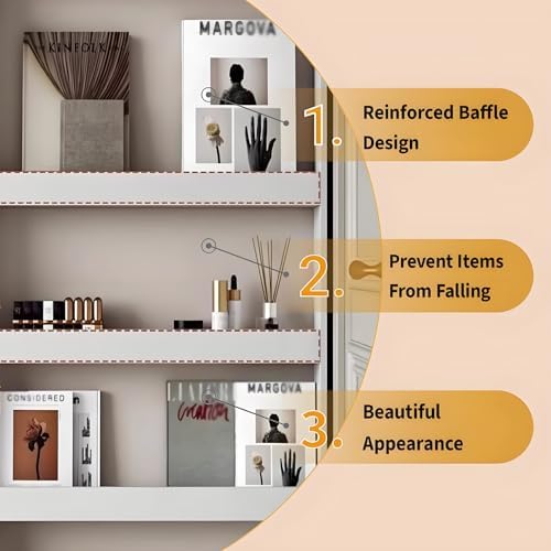 LINLIUA Behind the Door Bookshelf, 5 Shelf Behind Door Shelves with Storage, Space-Saving Wall Mount Narrow Bookcase Cabinet for Living Room Bedroom