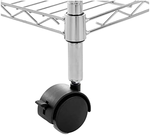 Amazon Basics 3-Shelf Heavy Duty Adjustable Wire Shelving Storage Rack on 2" PP Plastic Wheel Casters, Steel Utility Shelving Unit for Garage and Laundry Room, 23.2" x 13.4" x 32.75", Chrome