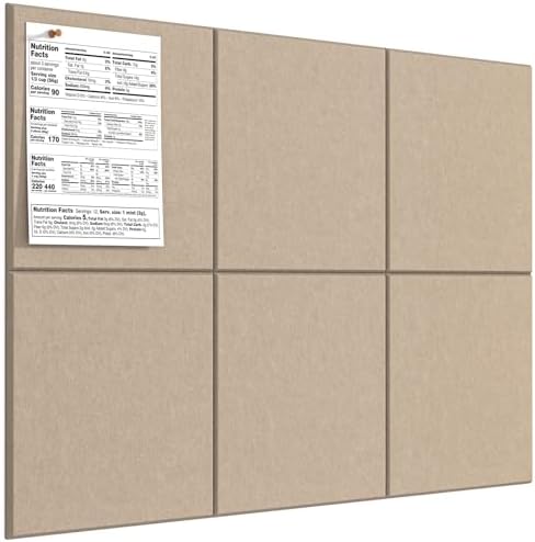MaxGear Felt Bulletin Board 36" x 24", Tan Felt Wall Tiles Push Pins