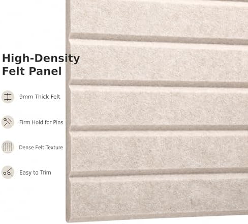 8 Pack Large Felt Bulletin Board Tiles, 48" x 24" Felt Pin Board