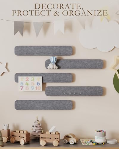 JBER Felt Strip Board 13" x 2", 5 Pack Cork Board Alternative, Light Gray