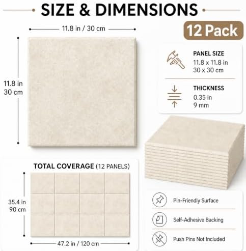 Felt Bulletin Board Tiles, Cork Board Alternative, 48 x 36 in