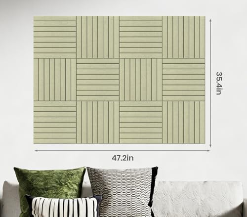 48" x 36" Large Felt Bulletin Board, Eight-Stripe Sage