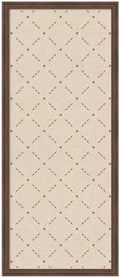 Kate and Laurel Framed Fabric Pinboard 18 x 42, Green Lattice Pattern Printed Linen Classic Bulletin Board for Use as a Vision Board or Wall Organization, Florence Medium Brown Frame
