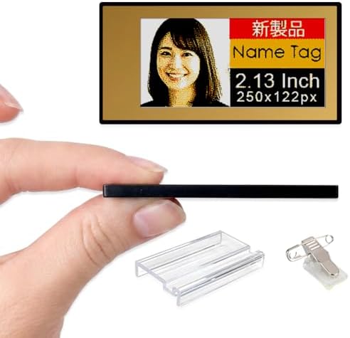 [Santek] EZ Sign NFC E-Paper Display – No Battery, Ultra-Thin 0.13”, Rewritable 4-Color Digital Display, App-Controlled (iOS/Android/PC), IP65 (Gold, 2.13 inch)