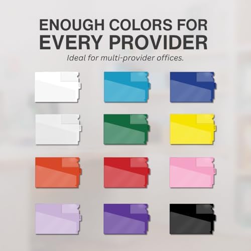 Doctor Stuff - Center Tab Vinyl Out Guides, Diagonal Cut Front Pocket, Top Charge Out Slip Pocket, Plastic File Folder, Letter Size 9" x 13-1/4", Black, 100/Box