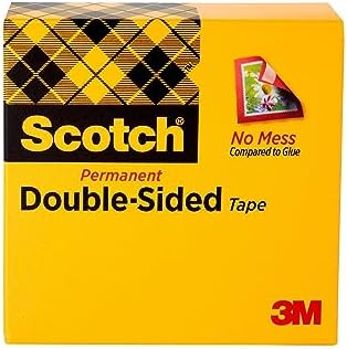 Scotch Double Sided Tape, 1/2 in x 900 in, Permanent, 1/Pack (665) (Pack of 2)