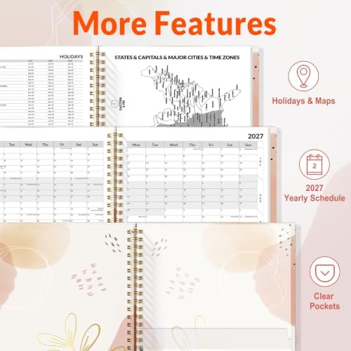 SUNEE 2027 Appointment Book, Quarter-Hourly, Weekly Monthly Planner, 8.5"x11",Pink Breeze
