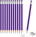 12 PCS Purple Pencils with Eraser, Pre-Sharpened HB Pencils for Writing & Drawing, School Supplies for Kids Homework, Tests, Art Crafts & Teacher Grading (Purple)