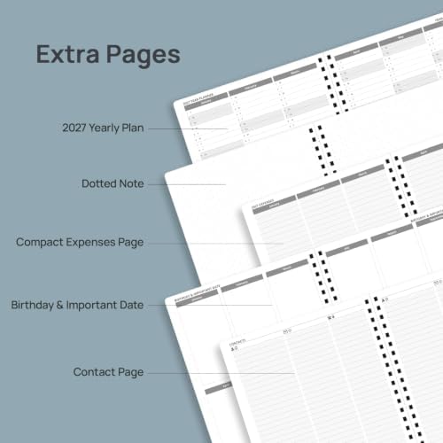 POPRUN 2027 Planner, 8.5'' x 10.5'', Weekly and Monthly Daily Calendar Book