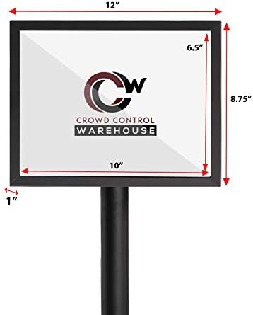 CCW 8.5 X 11" Horizontal Pedestal Floor Sign Frame, Satin Stainless Steel