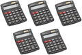 Amazon Basics LCD 8-Digit Desktop Calculator, Portable and Easy to Use, Black, 5-Pack
