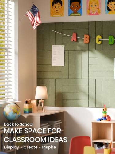 Bumusty 48" x 36" Large Cork Board Alternative, Olive Green