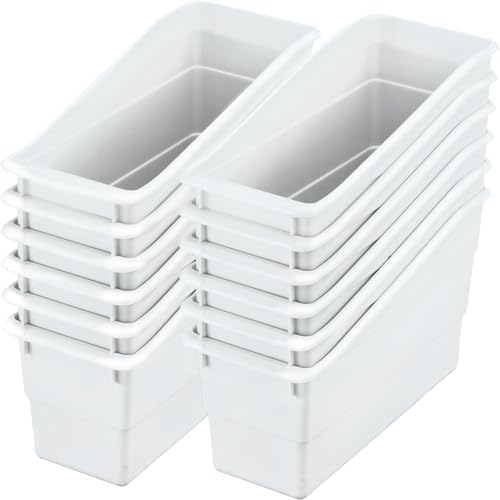 Really Good Stuff Durable Book & Binder Holders, 12-Pack, White