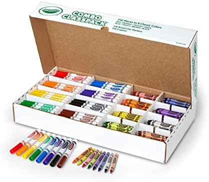 Crayola Crayons & Washable Markers Classpack (256ct), Teacher Classroom Must Haves, Bulk Markers for Kids, Art Supplies for Preschool & Kindergarten | Teacher Classroom Must Haves, Bulk Markers for Kids, Art Supplies for Preschool & Kindergarten