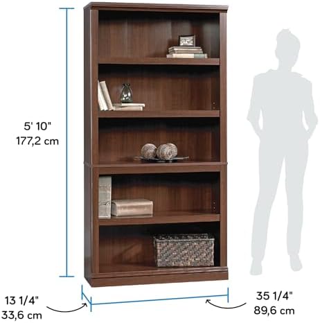 Sauder Miscellaneous Storage 5-Shelf Bookcase/ Book shelf, Select Cherry finish