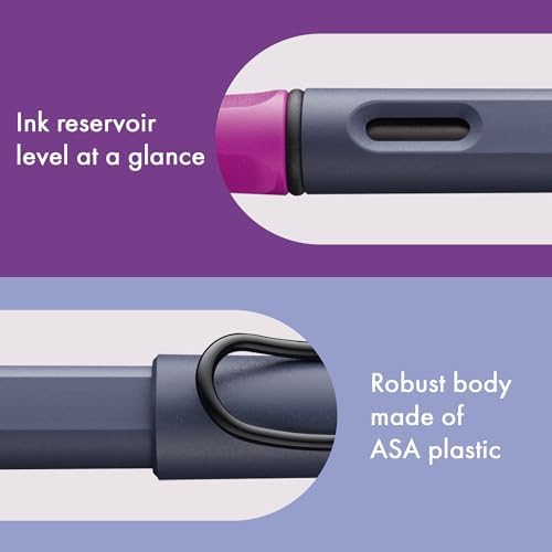 LAMY safari violet-blackberry - Fountain Pen with ergonomic grip & black steel nib in size EF - ideal for any Writing & Calligraphy - including LAMY T 10 blue cartridge - Right-Handed