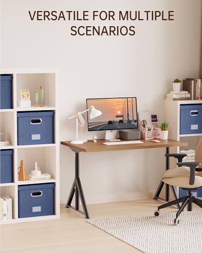 Oterri File Organizer with Lid, File Box, File Cabinet for Letter File Folder Storage, Hanging File Organizer for Office/Decor/Home,Document Organizer, 1 Pack,Blue-Box Only