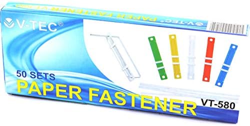 1Set/50pcs Plastic File Fastener 2-Hole Binder Clip Paper Fasteners 5 Colors Loose-Leaf Binding Clamp 8cm