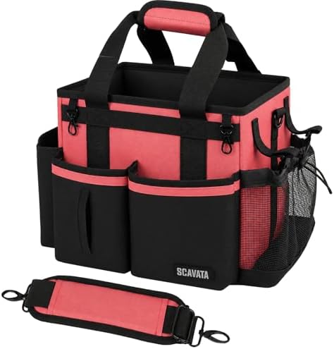 SCAVATA Compact Wearable Cleaning Caddy with Handle & Shoulder Straps