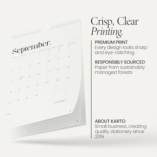 Karto Wall Calendar 2026 11x17 in - New Beige