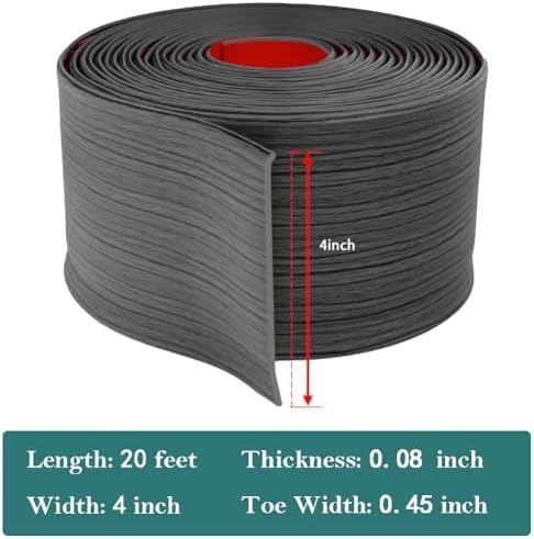 LSGCQ Vinyl Baseboard Molding Trim 4 Inch Self-Adhesive Vinyl Wall Base