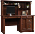 Sauder Palladia Computer Desk with Hutch, Large Storage and File Drawer, Home Office Desk - Select Cherry Finish