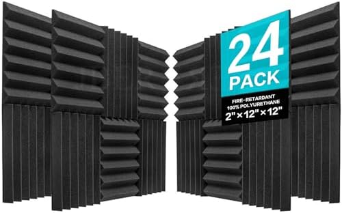 JBER 24 Pack Acoustic Panels,Wedges Soundproof Padding Wall Panels