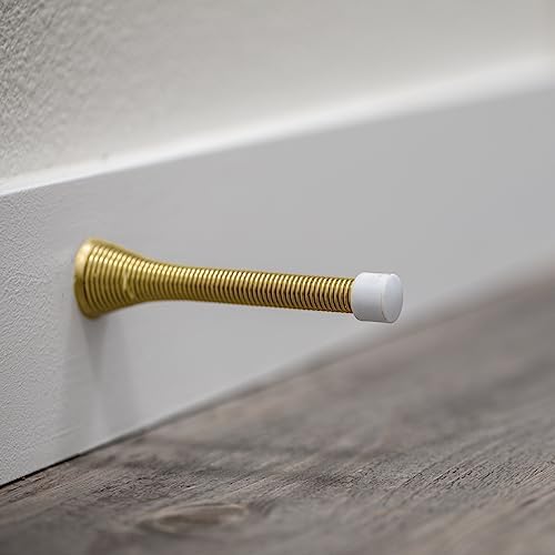 Design House Spring Doorstop, Polished Brass