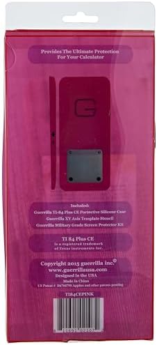 Guerrilla Silicone Case for Texas Instruments TI-84 Plus CE Color Edition Graphing Calculator With Screen protector and Graphing Ruler, Pink