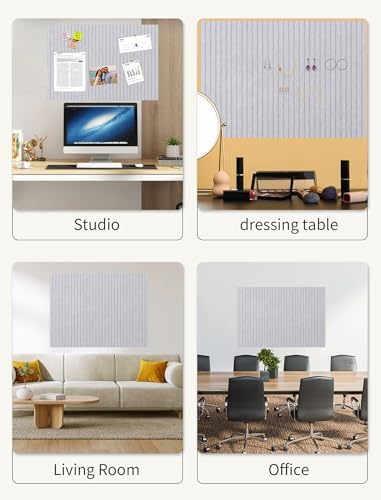 48" x 24" Cork Board Alternative, 8 Pack Felt Bulletin Board Tiles with 30 Adhesive Tabs Wall Push Pin Board for Office Classroom Bedroom Decor