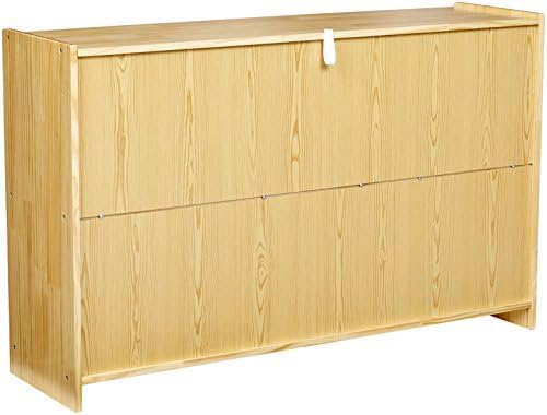 Amazon Basics Block Storage Cabinet, Backpack Organizer Shelf, 8 Compartment Cube Storage for Daycare, Pine Wood, 13" D x 48" W x 30" H