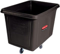 Rubbermaid Commercial Products Bulk Cube Truck with Wheels, Black, Transport up to 600 lb. of Waste/Laundry/Linen/Supply/Packaging Material for Hospital/Hotel/School
