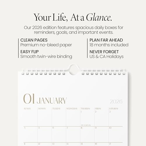 Karto Wall Calendar 2026 8.5x11 in - Stylish