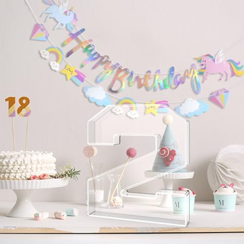 13.8" Acrylic Number Charcuterie Tray, Fillable Charcuterie Box (Number 2)