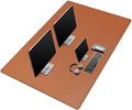 Mydours 55" x 28" XXL Large PU Leather Desk Mat, Gaming Mouse Pad, (Brown)
