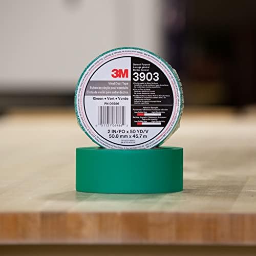 3M Vinyl Duct Tape 3903, Green, 2 in x 50 yd, 6.5 mil