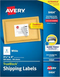 Avery Printable Shipping Labels, Sure Feed Technology, 3-1/3" x 4", White, 600 Blank Mailing Labels (8464) (Pack of 5)
