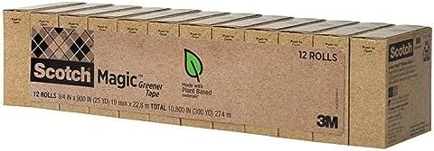 Scotch Magic Greener Tape, 0.75 in .x 900 in., 12 Rolls