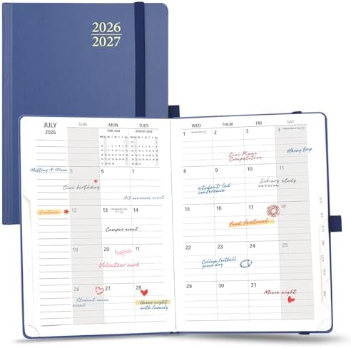 POPRUN Monthly Planner 2026-2027, 6.25" x 8.5", Academic Calendar Book