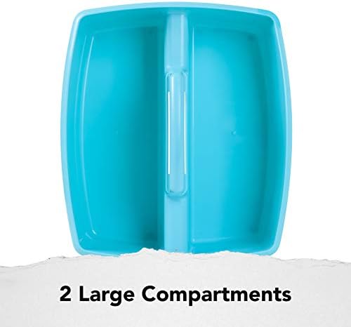 Storex 2-Compartment Large Craft Caddy – Multipurpose Classroom Organizer with Handle, Teal, 1-Pack (00959C06C)
