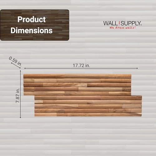 Wall!Supply 3D Wall Panels – Reclaimed Rounded Asian Teak Wood – Home Decor Wallpaper Alternative for Living Room, Bedroom & Office – Easy DIY Installation – 10 Pack, Covers 9.68 Sq Ft