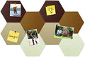 8 Pcs Hexagon Felt Cork Bulletin Board Tiles, Self Adhesive DIY Bulletin Board Pin Board for Office School Home Wall Decor Memos Photos Display (Gradual Brown)