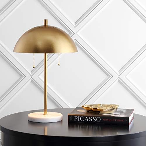 JONATHAN Y Ella 2-Light Table Lamp 20.7" Metal Marble, Gold Leaf/White