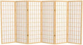 4 ft. Short Window Pane Shoji Screen - Natural - 6 Panels