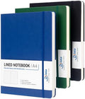 Dynta A4 Lined Journal Notebooks 3 Pack 8.5 x 11 Leather Hardcover Journals
